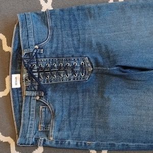 Hudson Bullocks High Rise Lace Up Boot Crop Jeans Women's 30